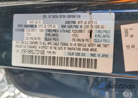 2020 Mazda Cx-5 Sport из США, поврежденный, VIN JM3KFABM8L0721885